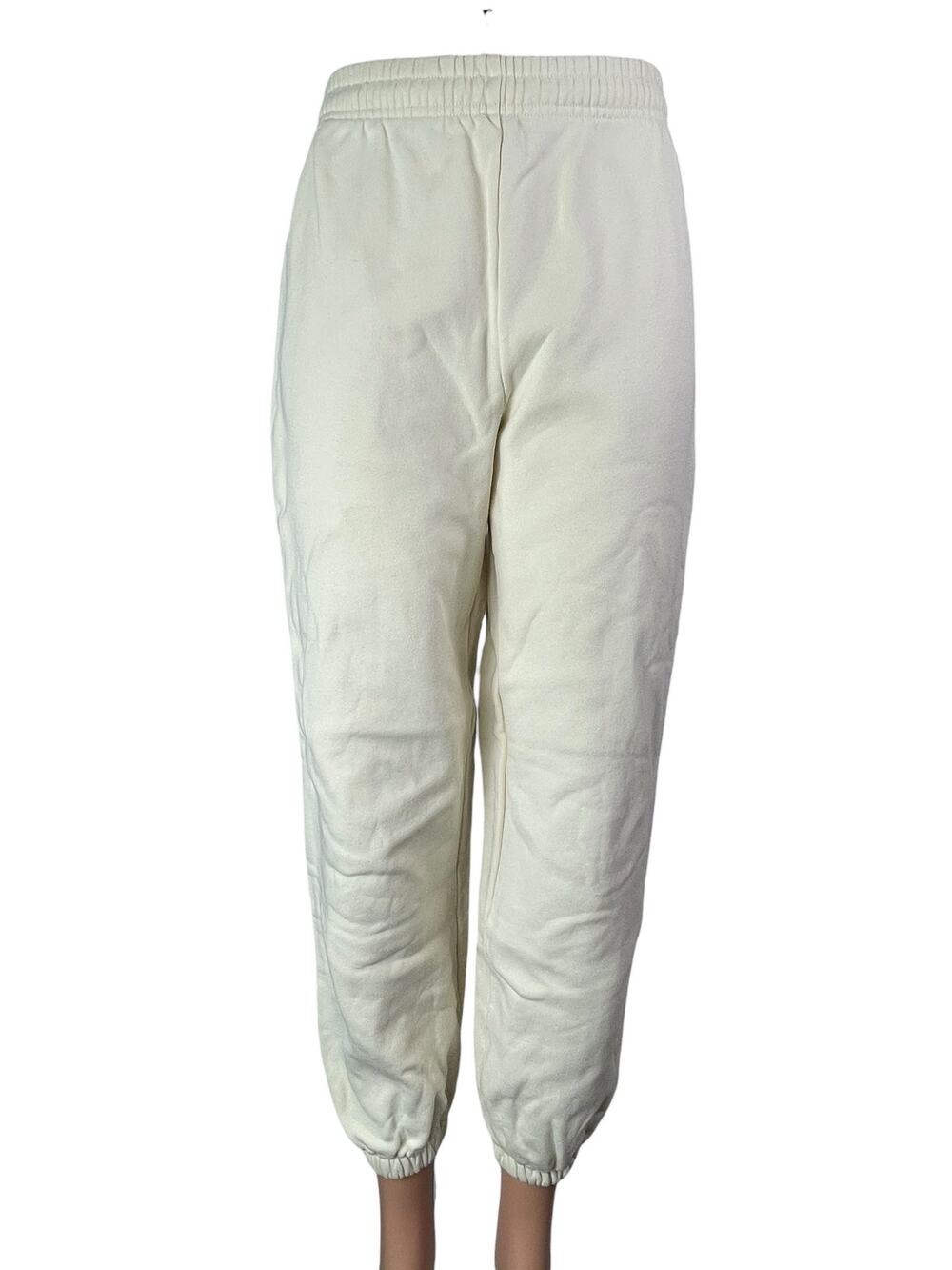 Reformation White Fleece High Waist Tapered Leg Trousers Joggers Sweat Pants XS